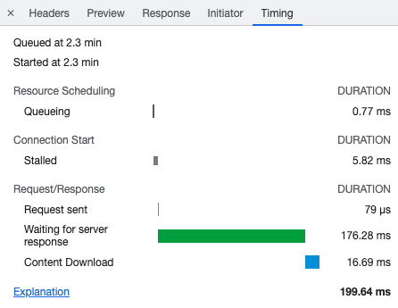 HTTP Server Connections Chrome DevTools cahed